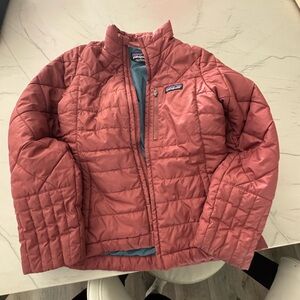 Patagonia Pink Puffer Jacket with Quilted Design